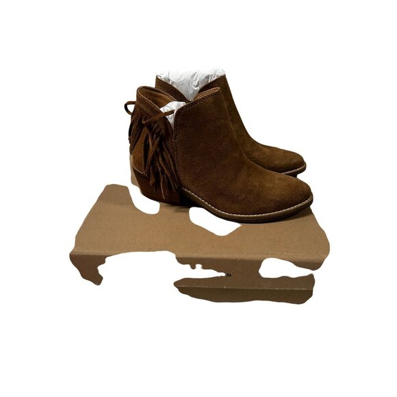NEW Lucky Brand Womens Freedah Suede Fringe Ankle Boots Size 5 M - Picture 1 of 7